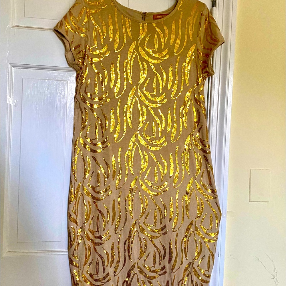 ELLEN TRACY Gold Party Dress